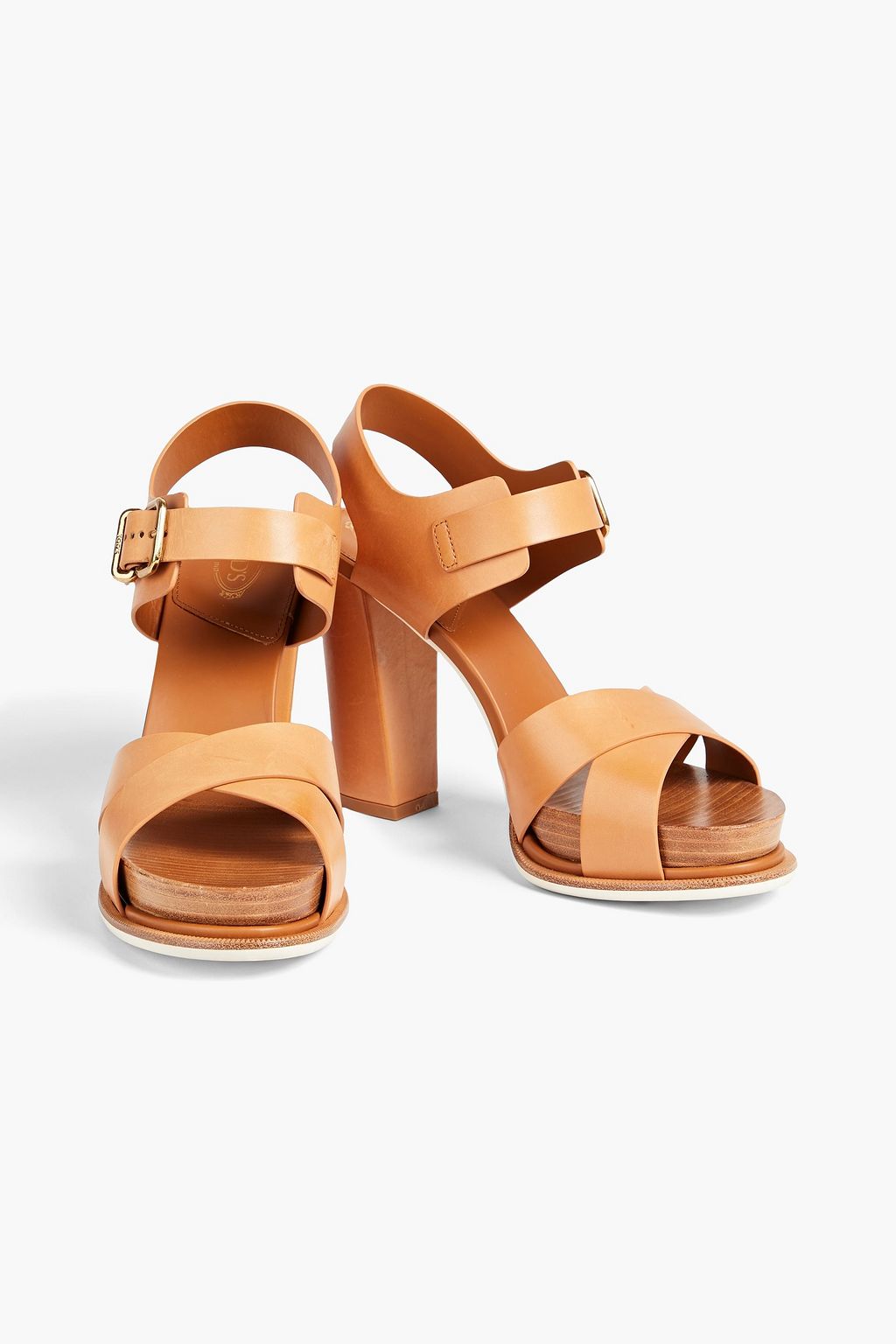 TOD'S レザー プラットフォームサンダル