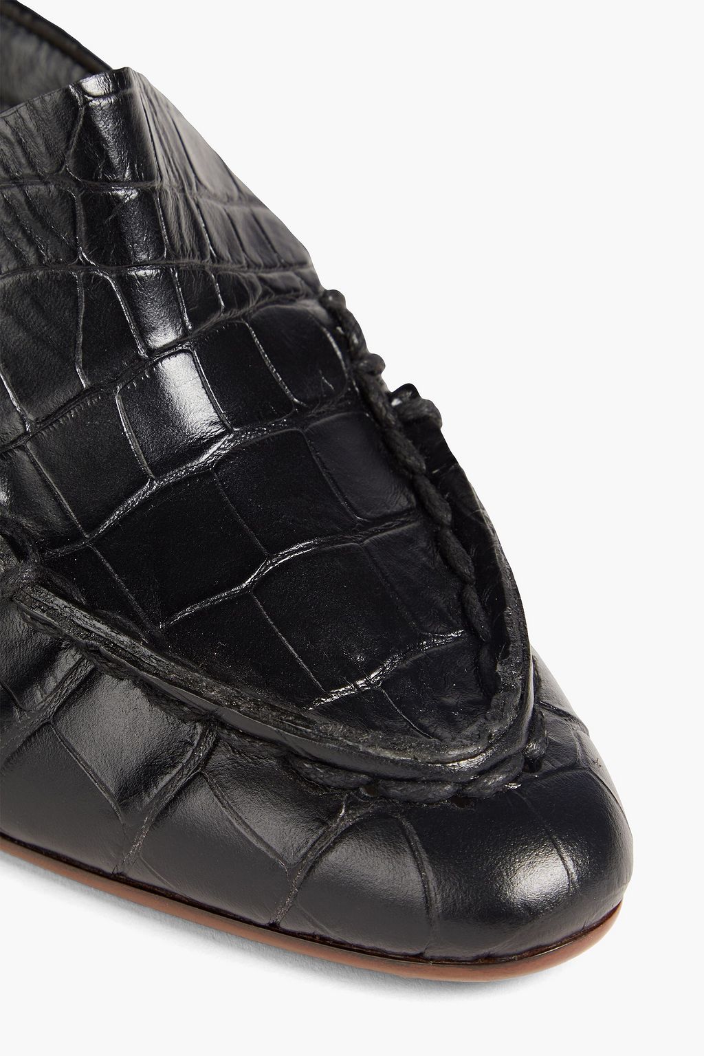 TOD'S Croc-effect leather loafers