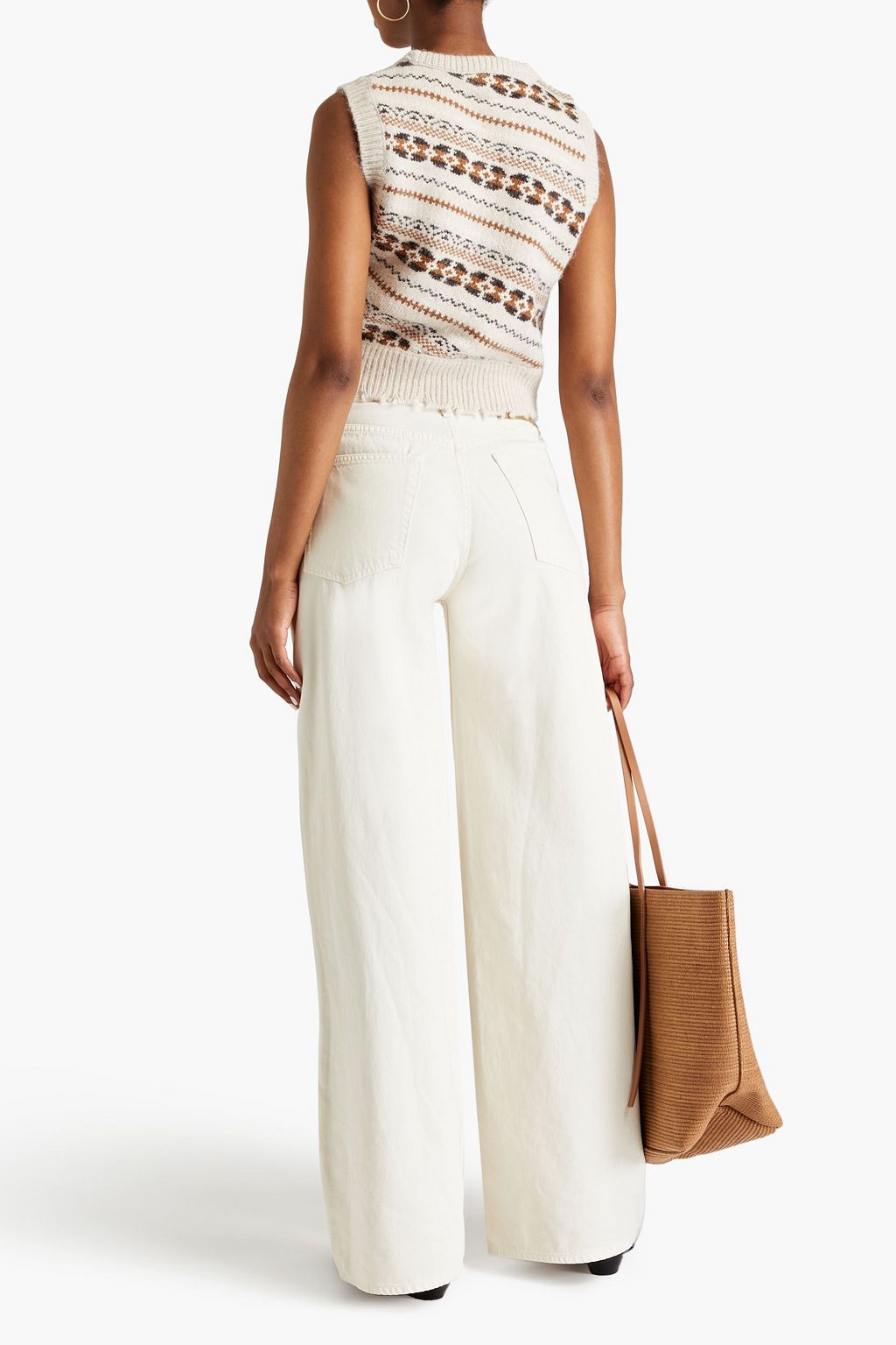RAG & BONE جينز بأرجل واسعة وخصر عالٍ