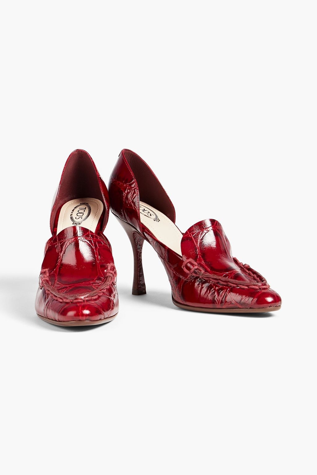 TOD'S Pumps aus Leder mit Krokodileffekt
