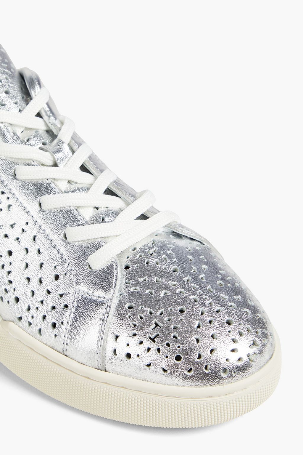 TOD'S Cassetta laser-cut metallic leather sneakers