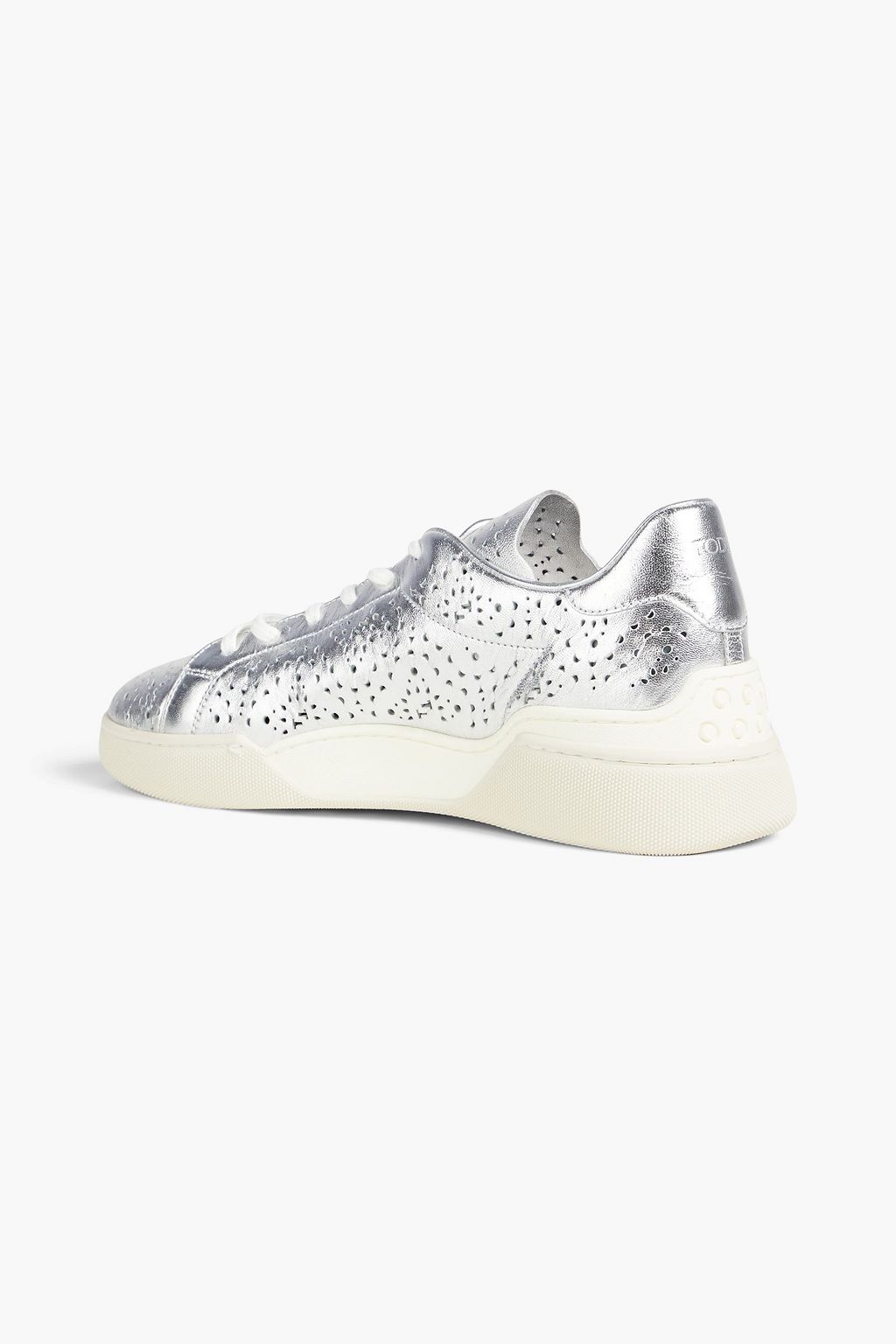 TOD'S Cassetta laser-cut metallic leather sneakers