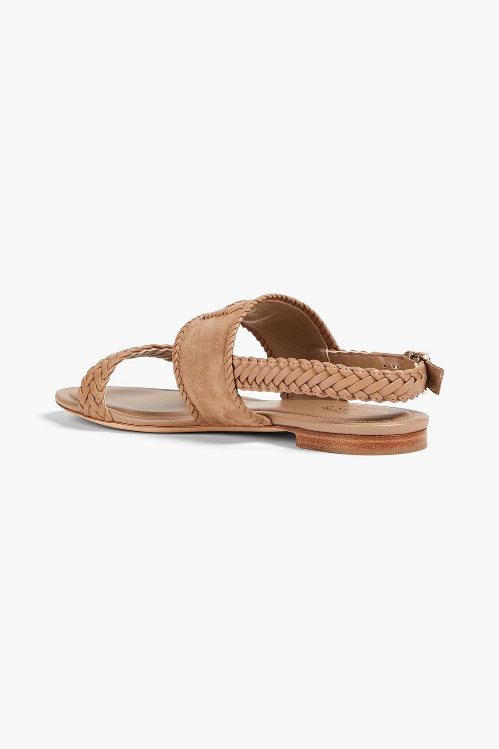 TOD'S Woven leather and suede slingback sandals