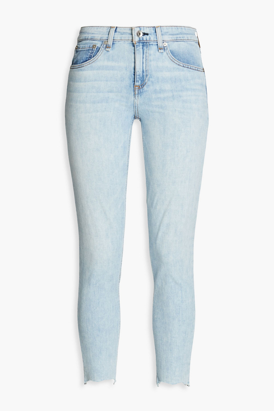 Rag & Bone Halbhohe Skinny Jeans In Light Denim