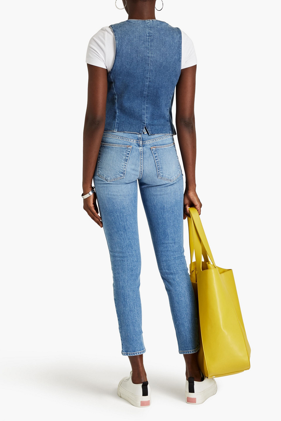 Shop Slvrlake Leila Distressed High-rise Skinny Jeans In Light Denim