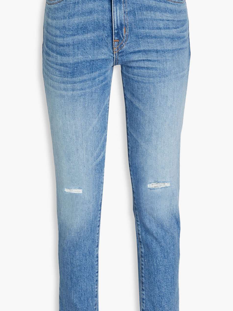 leila distressed high-rise skinny jeans