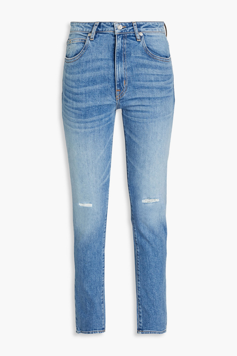 Slvrlake Leila Distressed High-rise Skinny Jeans In Light Denim