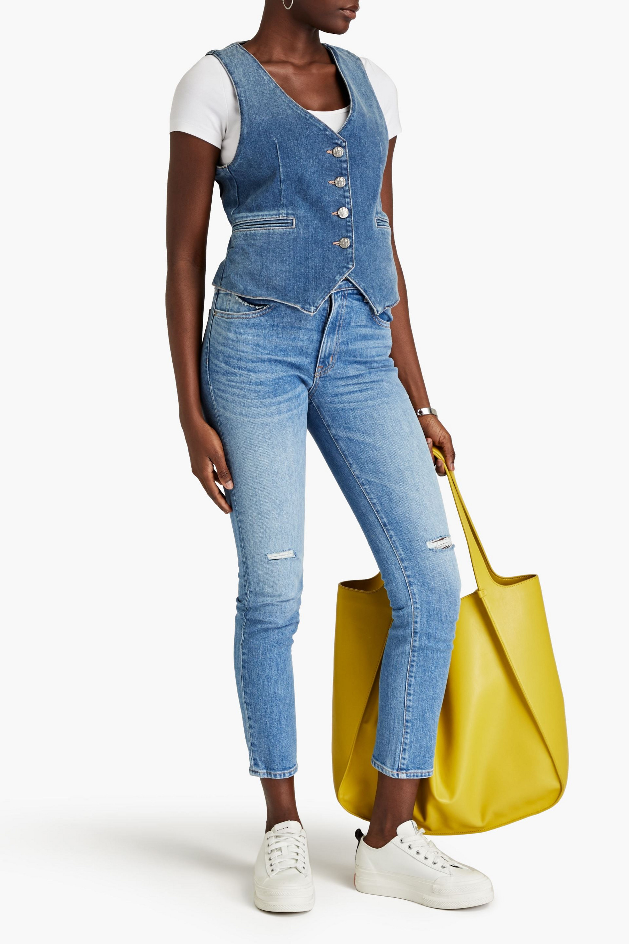 SLVRLAKE Leila distressed high-rise skinny jeans