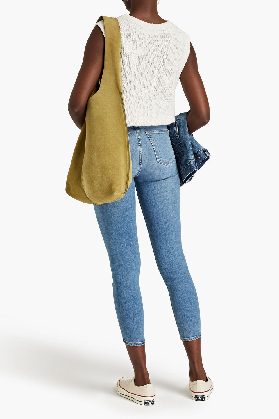 Shop Slvrlake Beatnik Cropped High-rise Skinny Jeans In Light Denim