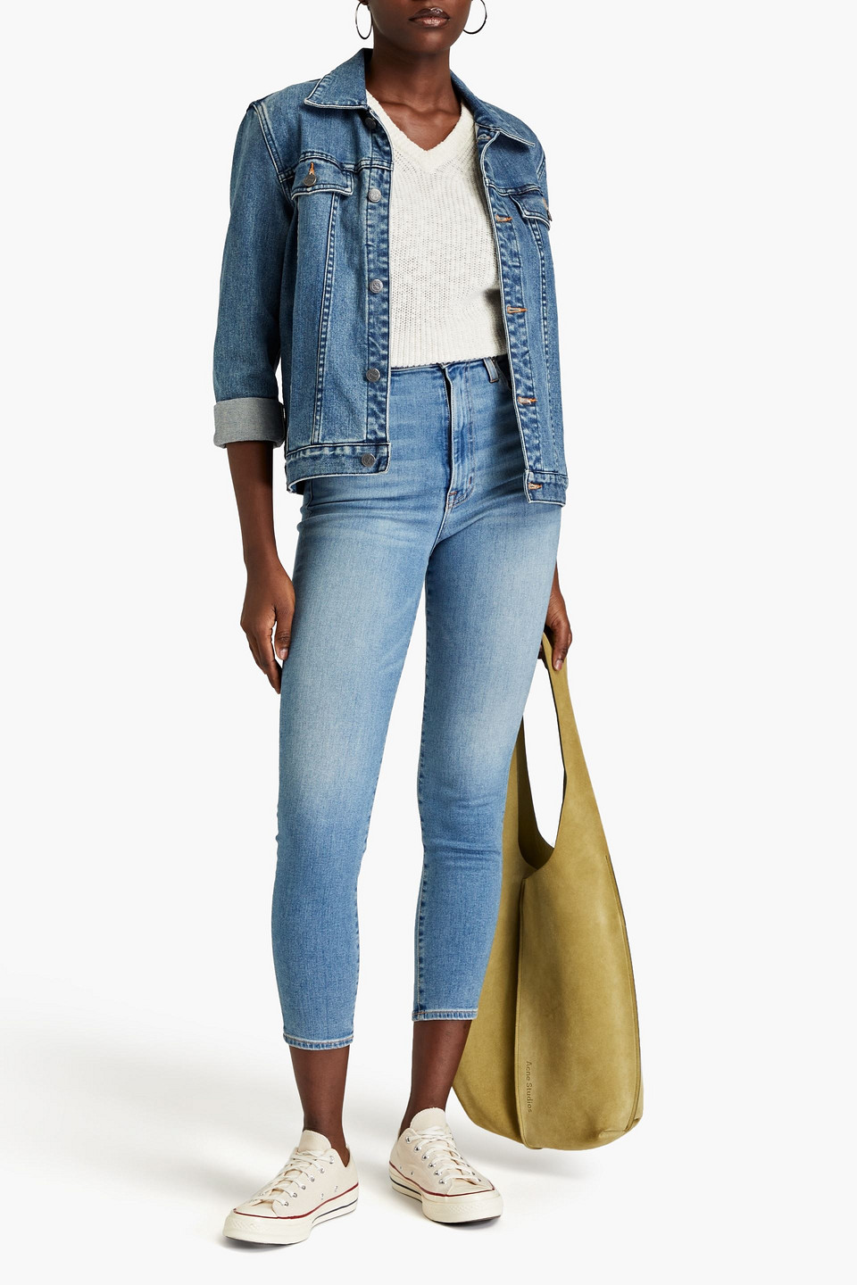 Shop Slvrlake Beatnik Cropped High-rise Skinny Jeans In Light Denim