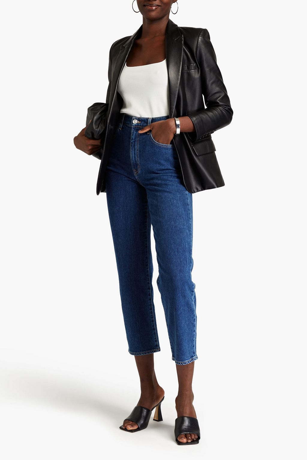 SLVRLAKE London cropped high-rise straight-leg jeans
