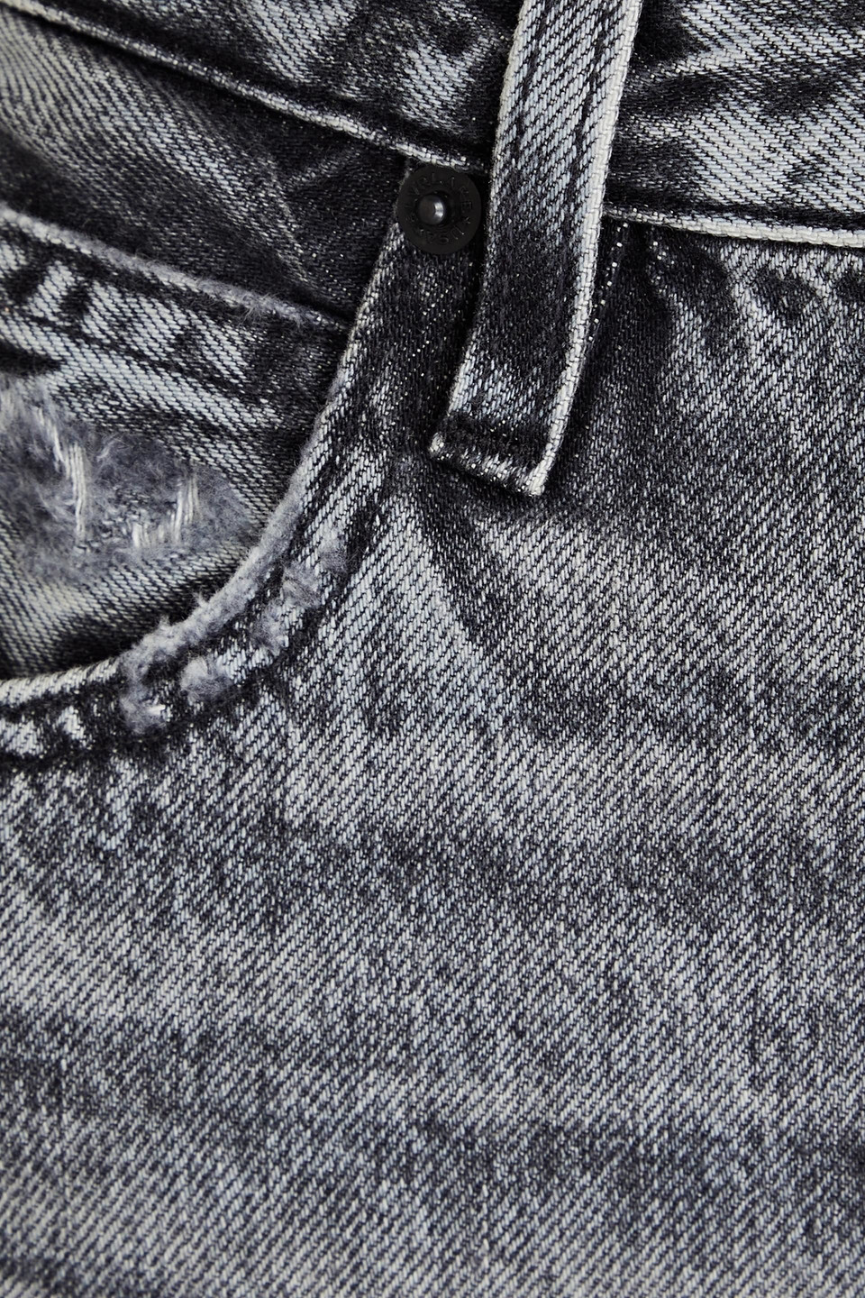 Slvrlake Hero Distressed High-rise Straight-leg Jeans In Gray