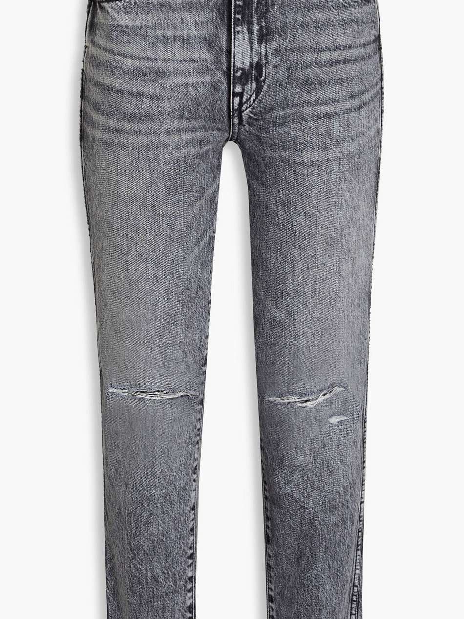 hero distressed high-rise straight-leg jeans