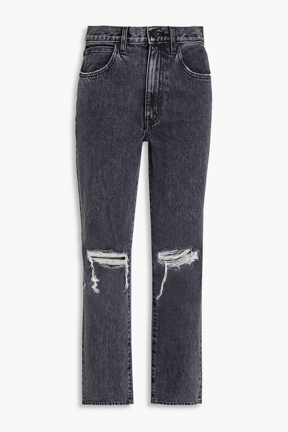 Slvrlake Dylan Broken Prom Hoch Sitzende Jeans Mit Schmalem Bein In Distressed-optik In Gray