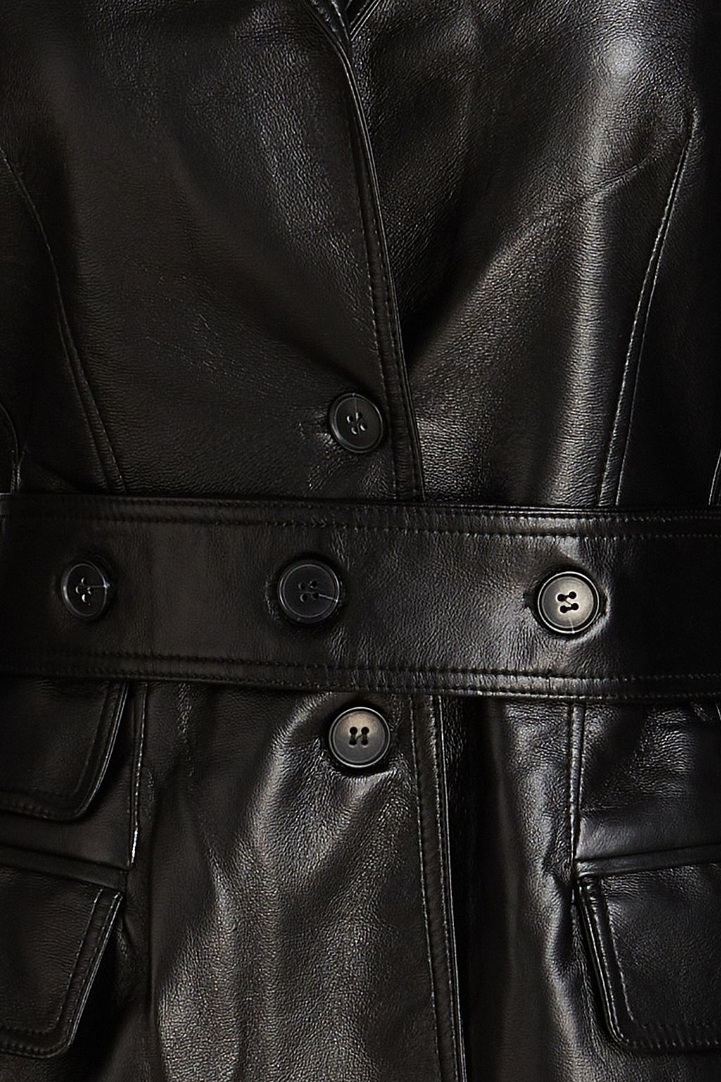 MATÉRIEL Open-back faux leather blazer