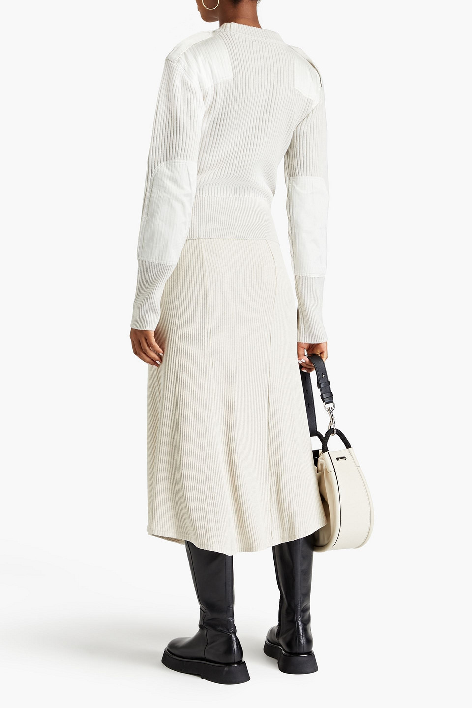 Rag & Bone Fine-knit Crew-neck Jumper In Light Gray