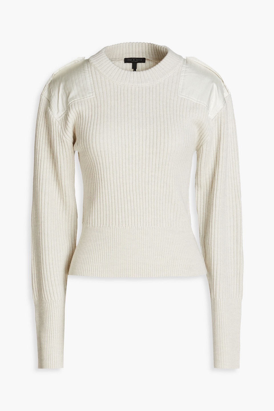 Rag & Bone Fine-knit Crew-neck Jumper In Light Gray