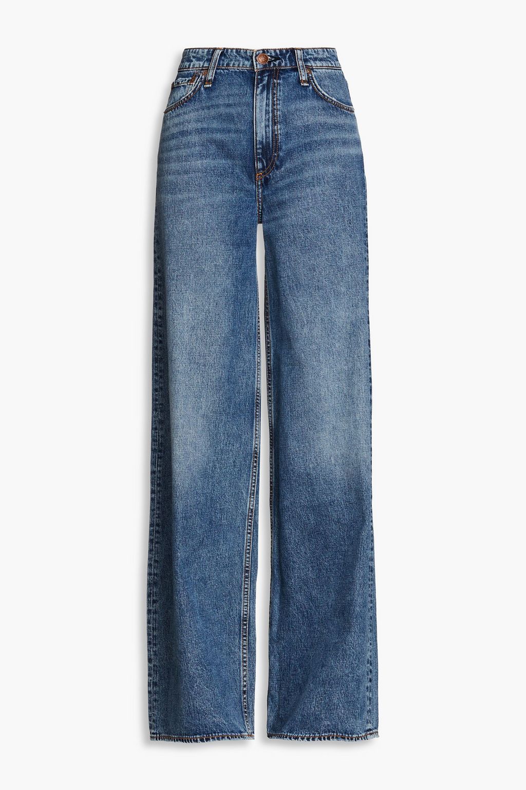 RAG & BONE Sofie distressed high-rise wide-leg jeans | THE OUTNET