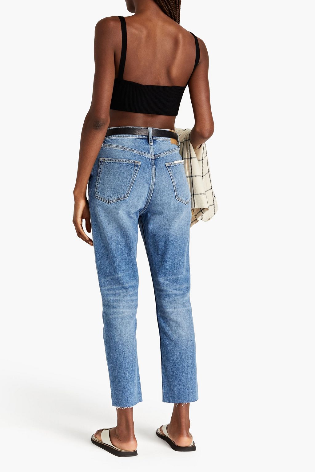 RAG & BONE جينز قصير «نينا» بخصر عالٍ وأرجل ضيقة