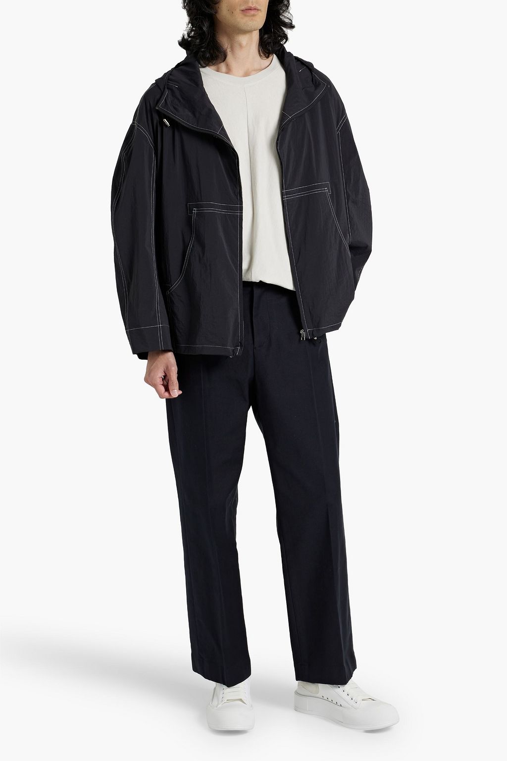 LE 17 SEPTEMBRE Topstitched shell hooded jacket
