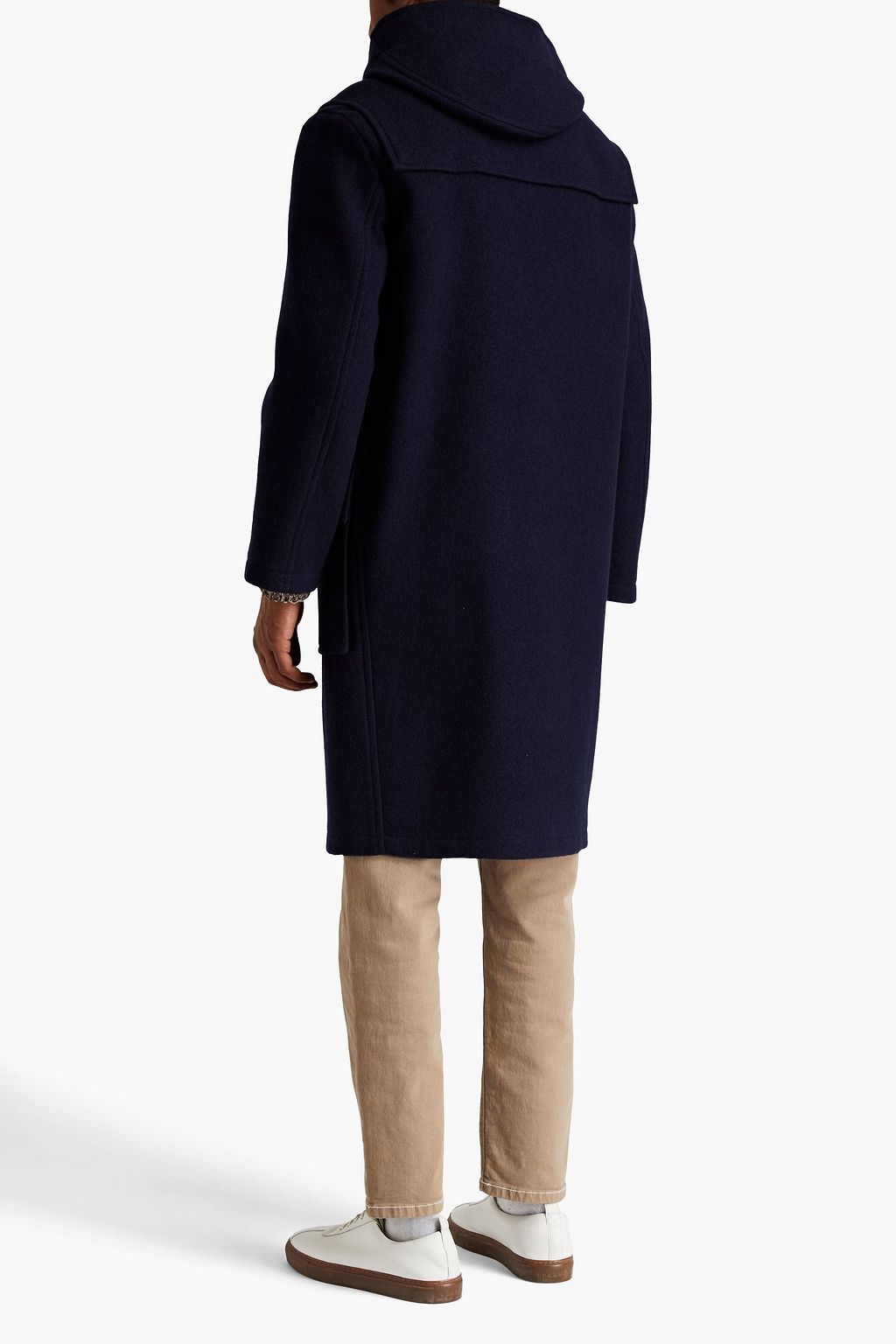 TOD'S Montgomery leather-trimmed wool-felt hooded coat