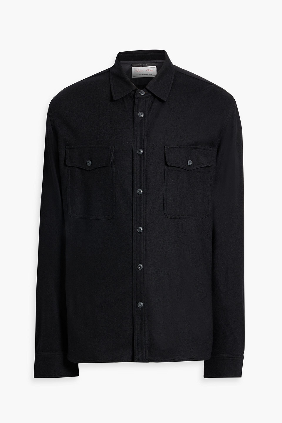 Rag & Bone Jack Brushed Wool-jersey Shirt In Black