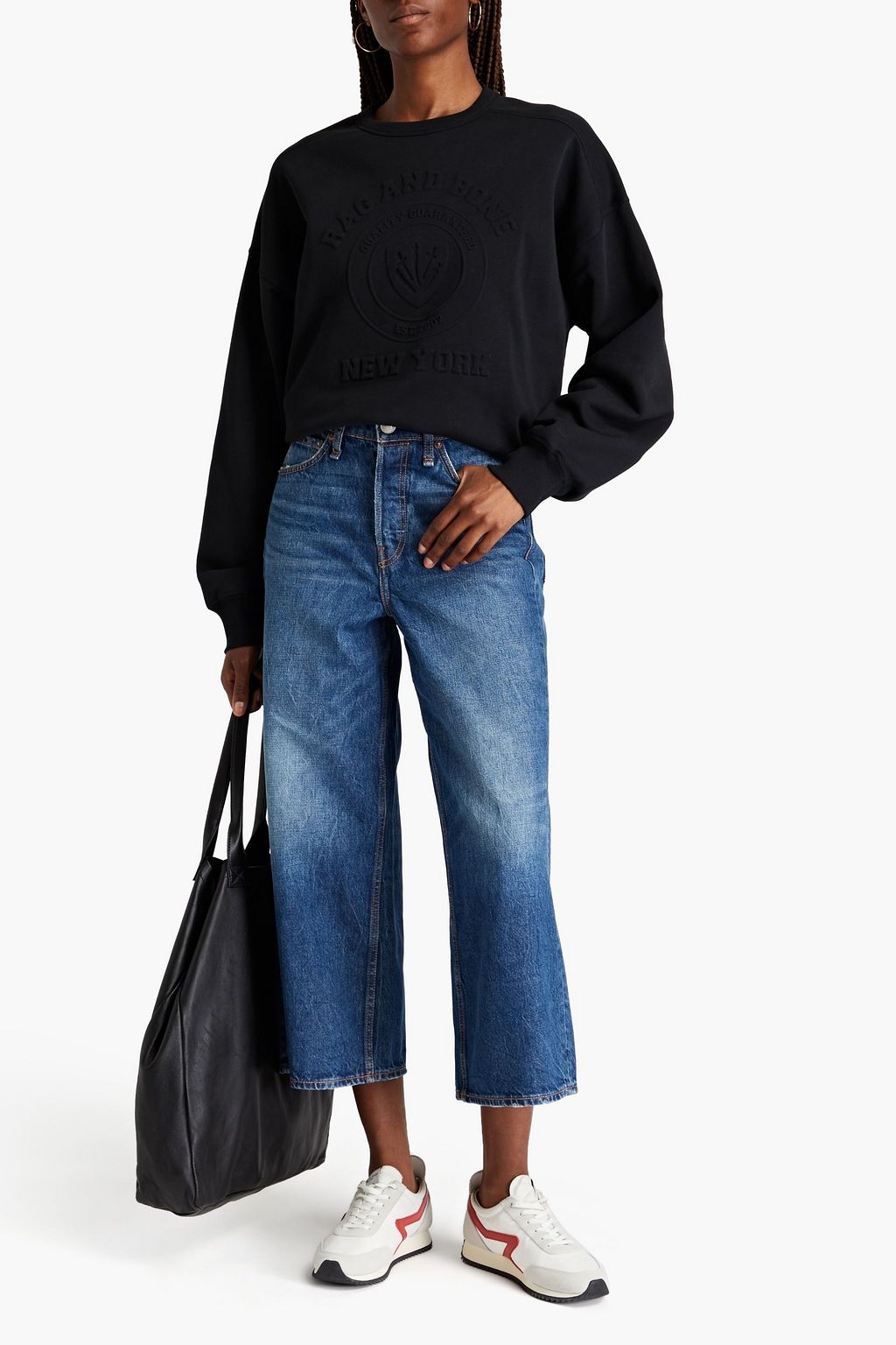 RAG & BONE クロップド ハイライズ ワイドレッグジーンズ