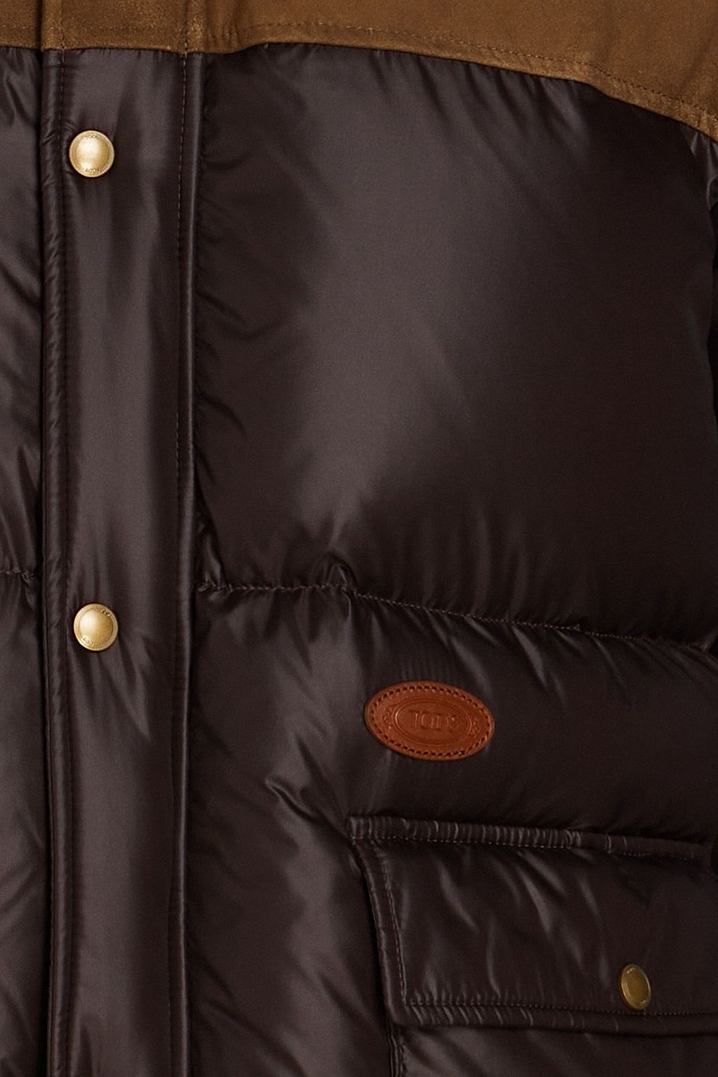 TOD'S Shearling-trimmed quilted suede and shell jacket