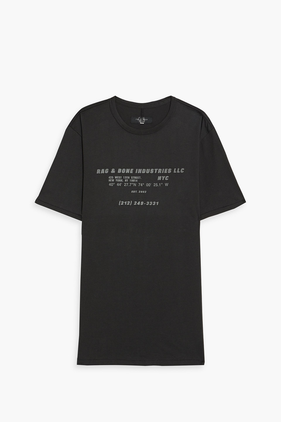 Rag & Bone Printed Cotton-jersey T-shirt In Black
