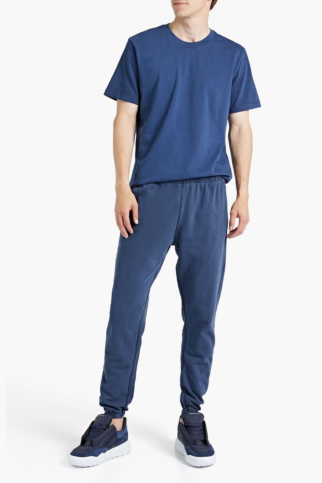 ONIA Faded French cotton-terry track pants