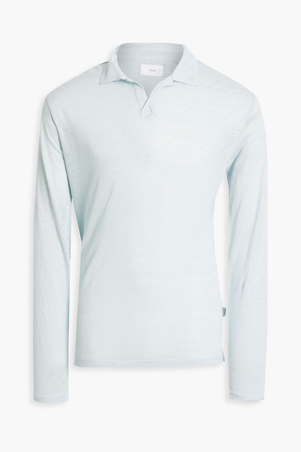 Onia Linen-jersey Polo Shirt In Sky Blue