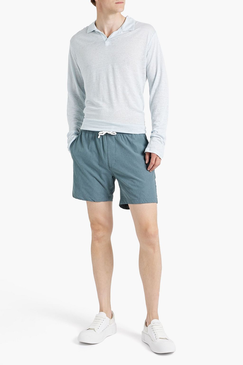 ONIA Linen-jersey polo shirt