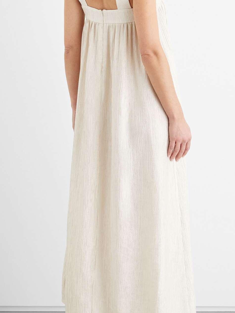 celeste crinkled-satin midi dress
