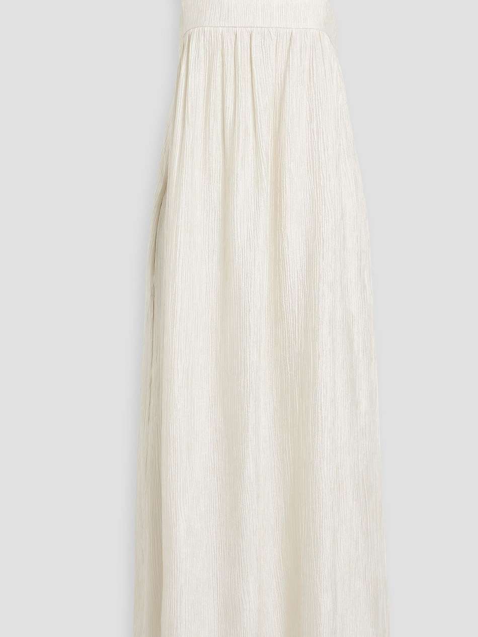 celeste crinkled-satin midi dress