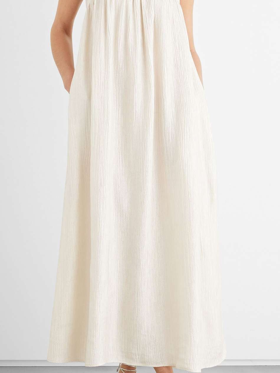 celeste crinkled-satin midi dress