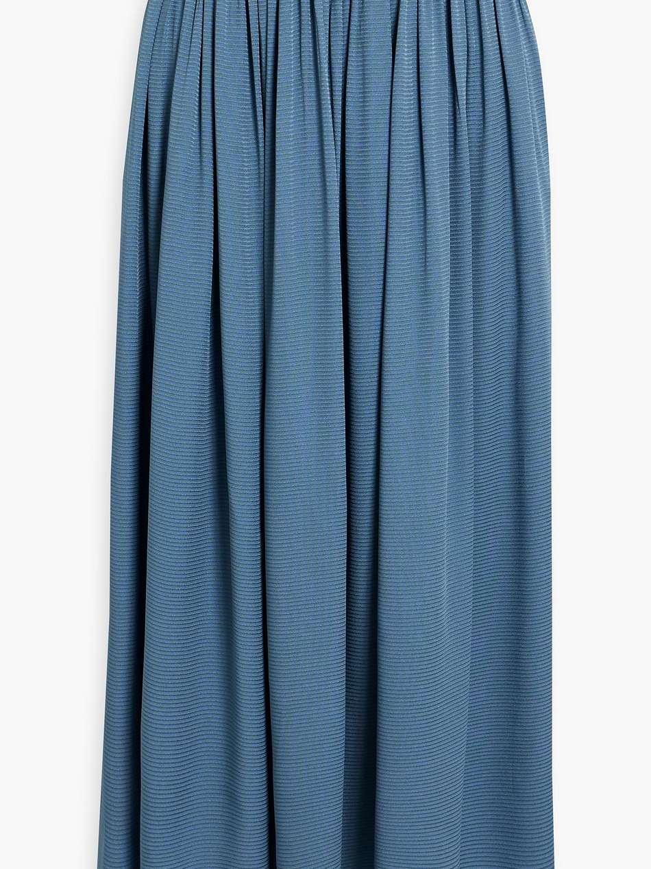 gathered satin-jacquard midi skirt