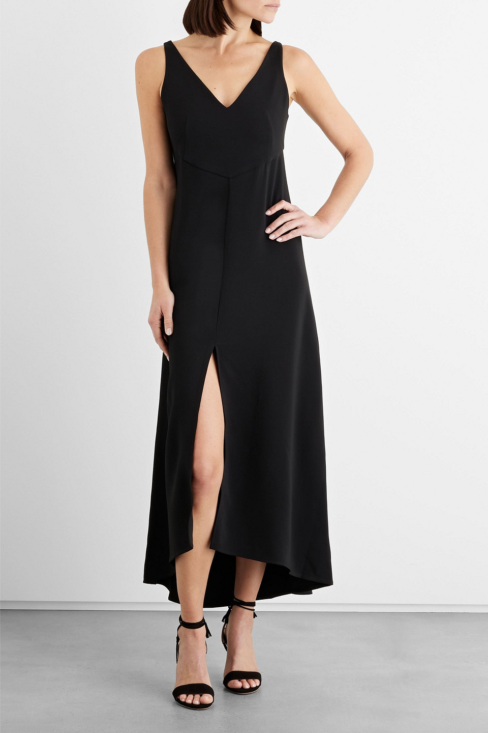 Shop Iris & Ink Elise Cady Maxi Dress In Black