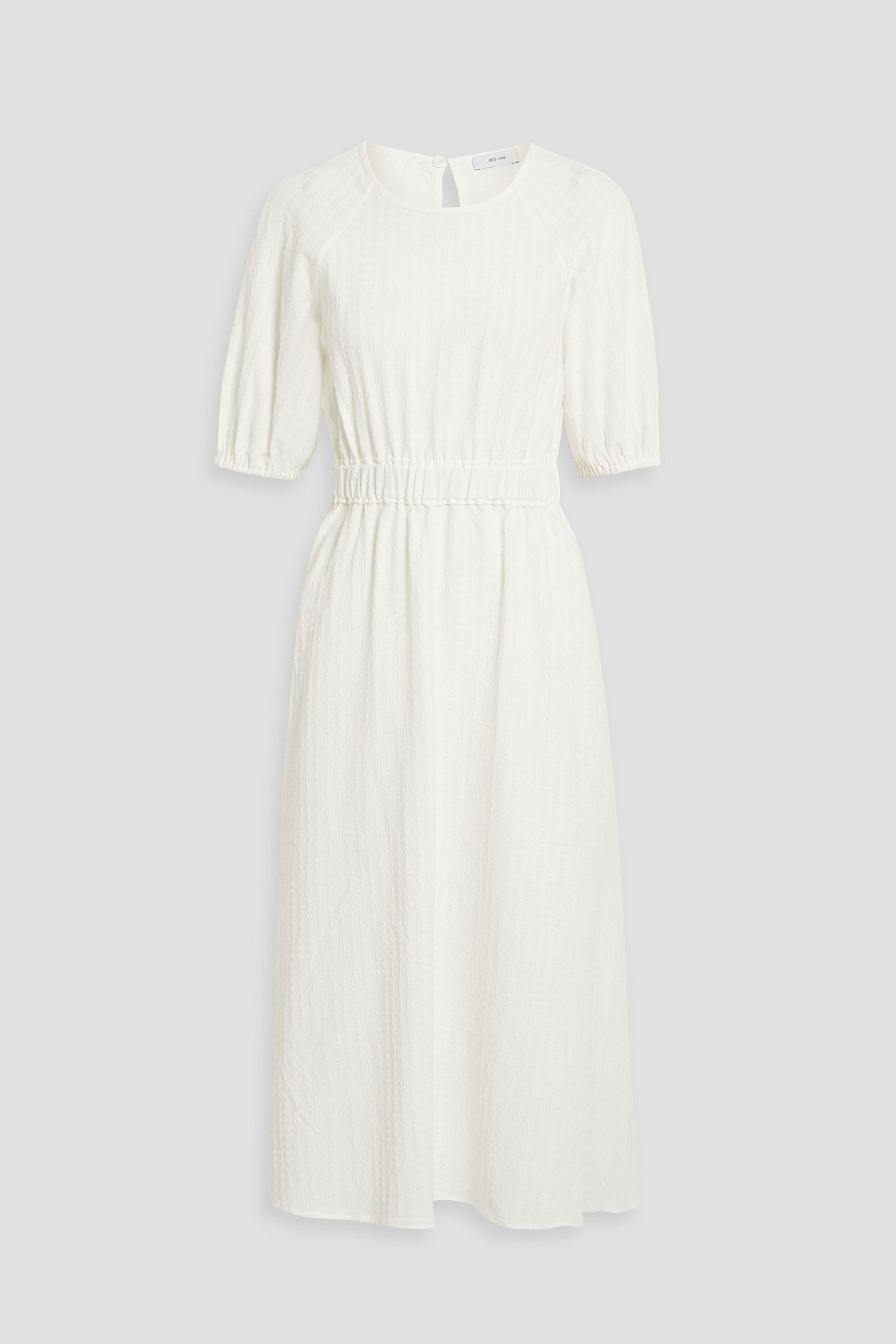 Iris & Ink Corinne Cotton-blend Jacquard Midi Dress In Ivory