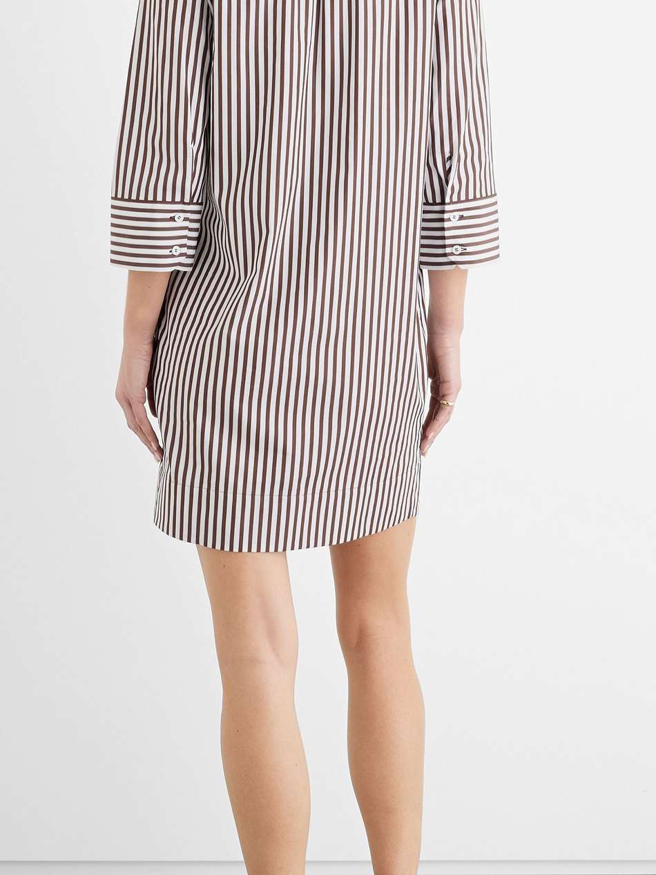 cleo striped cotton-poplin mini dress