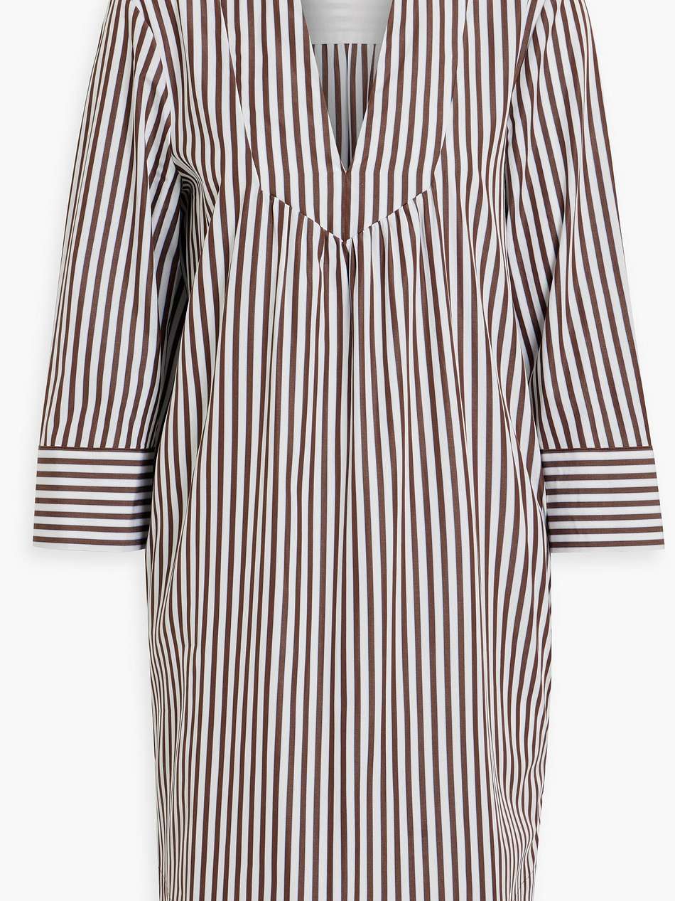 cleo striped cotton-poplin mini dress