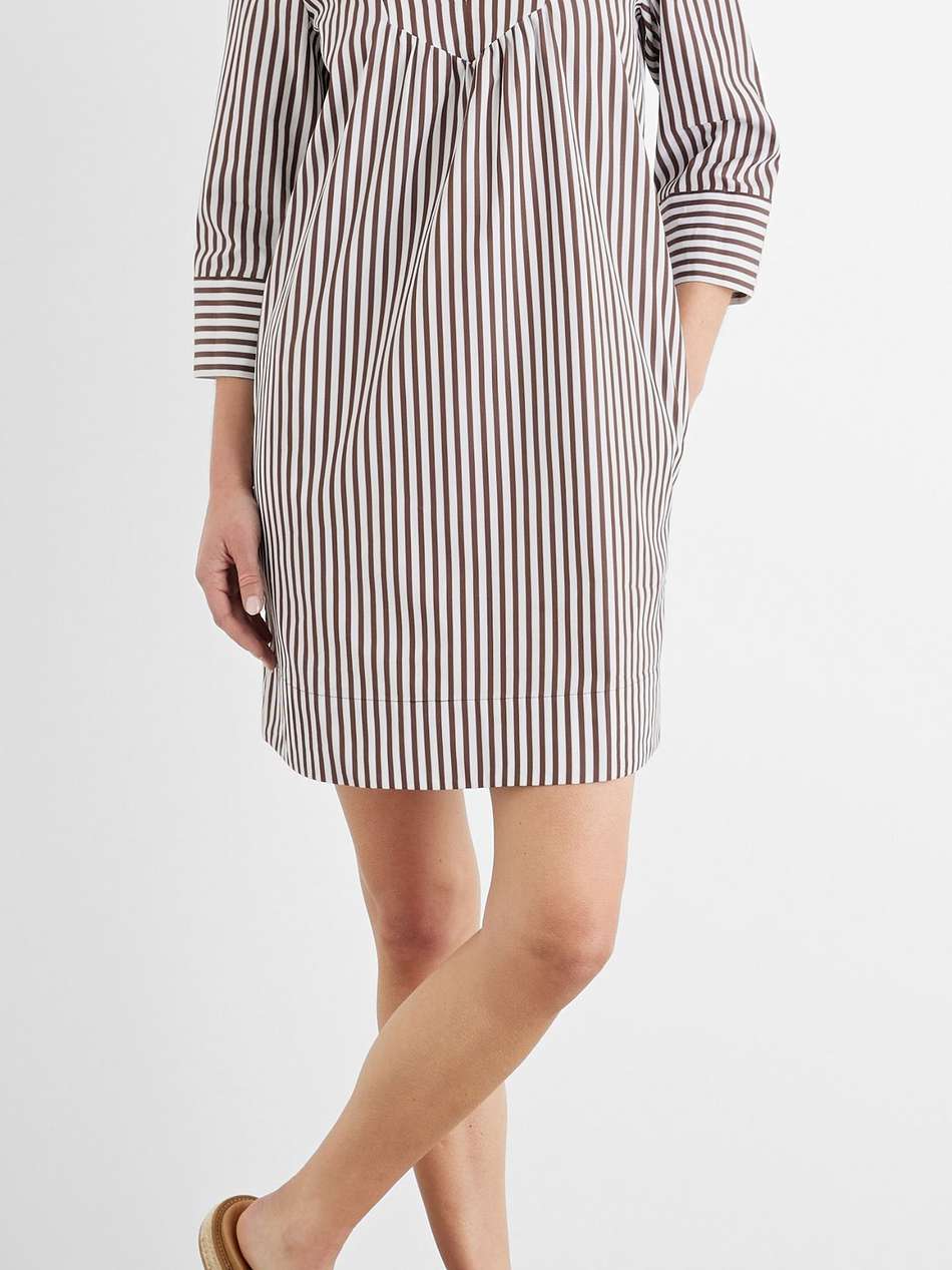 cleo striped cotton-poplin mini dress