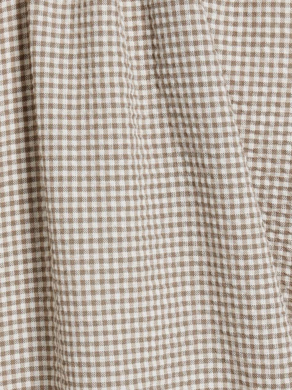 esme gathered gingham cotton-blend seersucker midi dress
