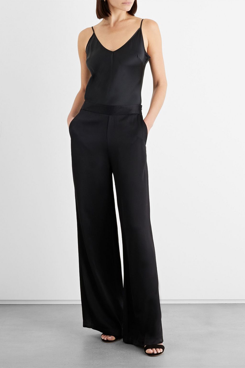 IRIS & INK Lyra satin-crepe wide-leg pants