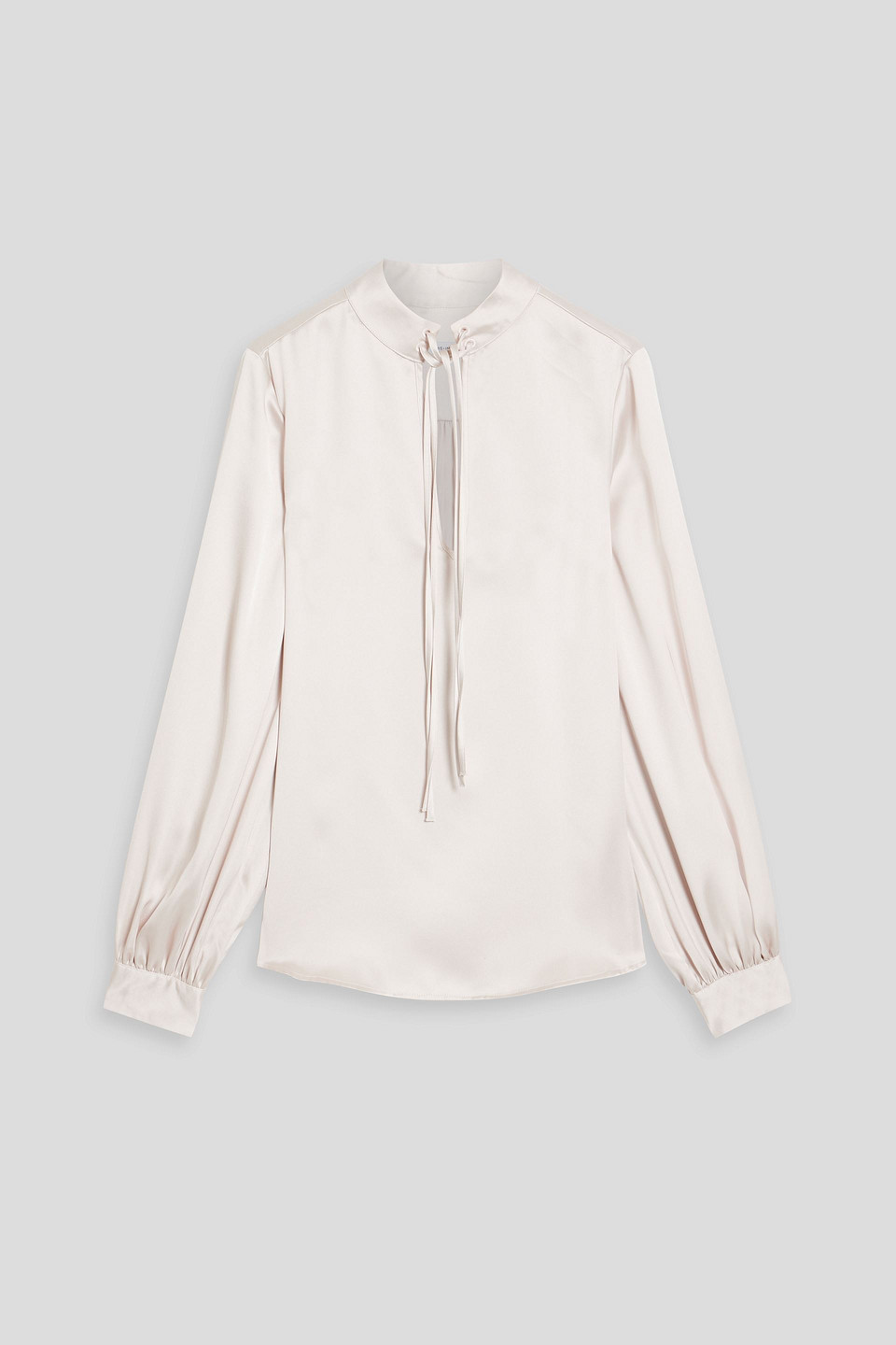 Iris & Ink Selena Satin Blouse In Ivory