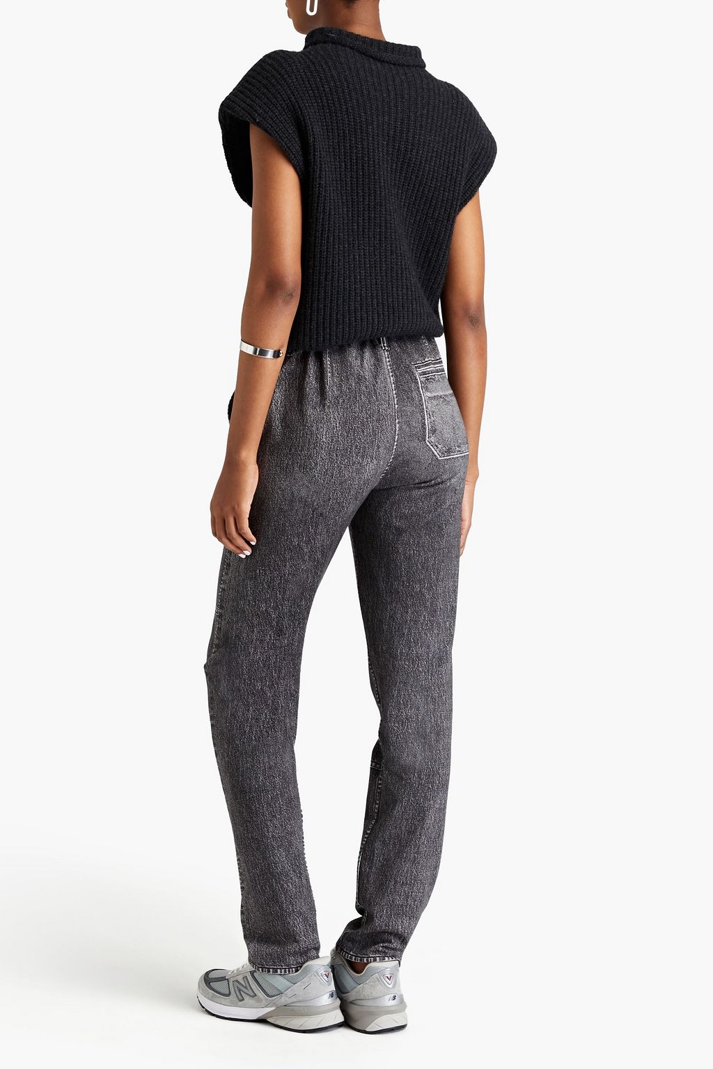 RAG & BONE フレンチコットンテリー テーパードパンツ デニム風プリント