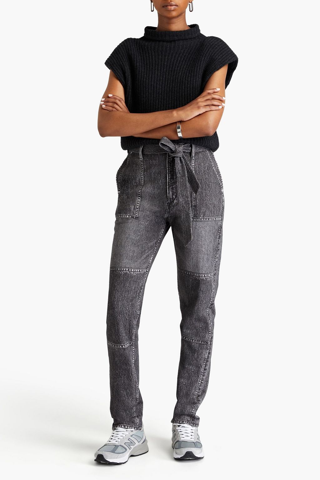 RAG & BONE フレンチコットンテリー テーパードパンツ デニム風プリント