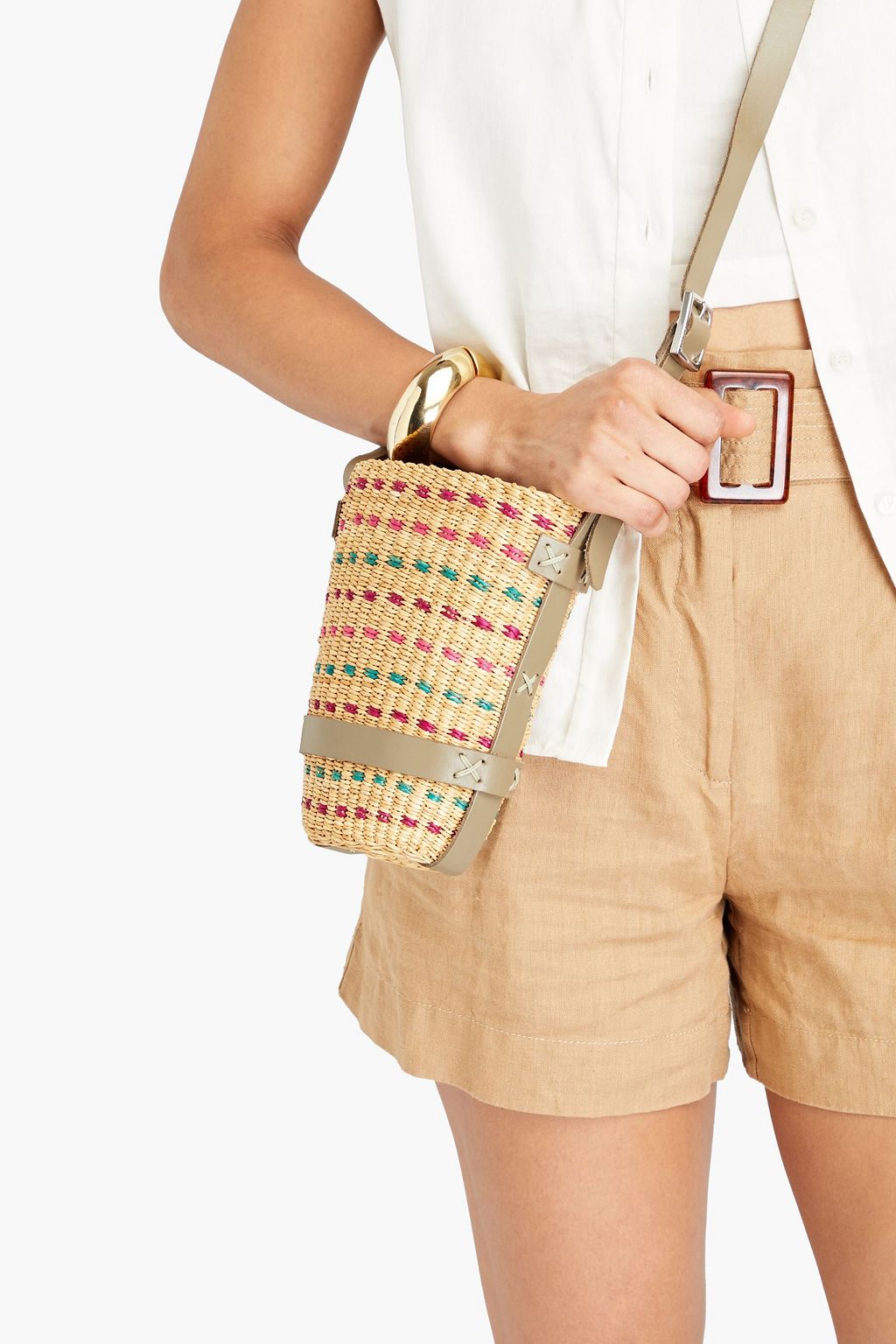 RAG & BONE Safari straw bucket bag