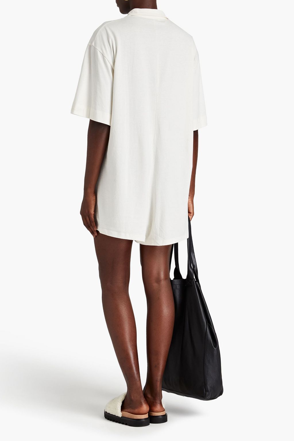 NINETY PERCENT Brushed organic cotton-jersey playsuit