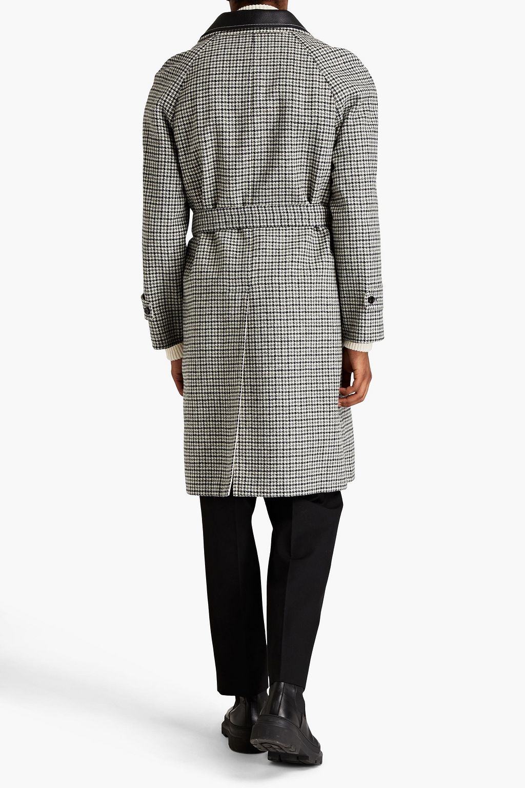 TOD'S Houndstooth wool-tweed trench coat