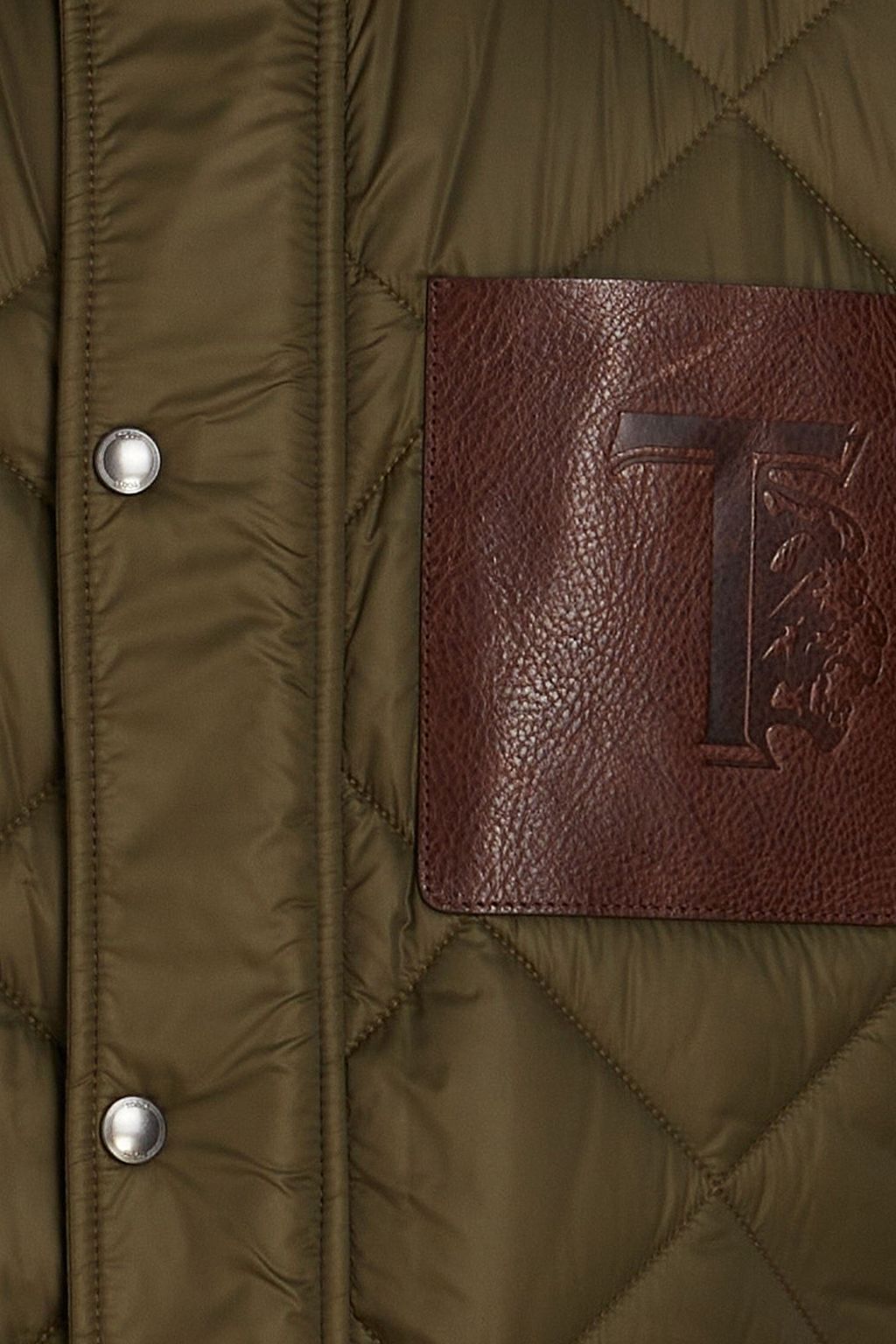 TOD'S Leather-trimmed quilted shell jacket